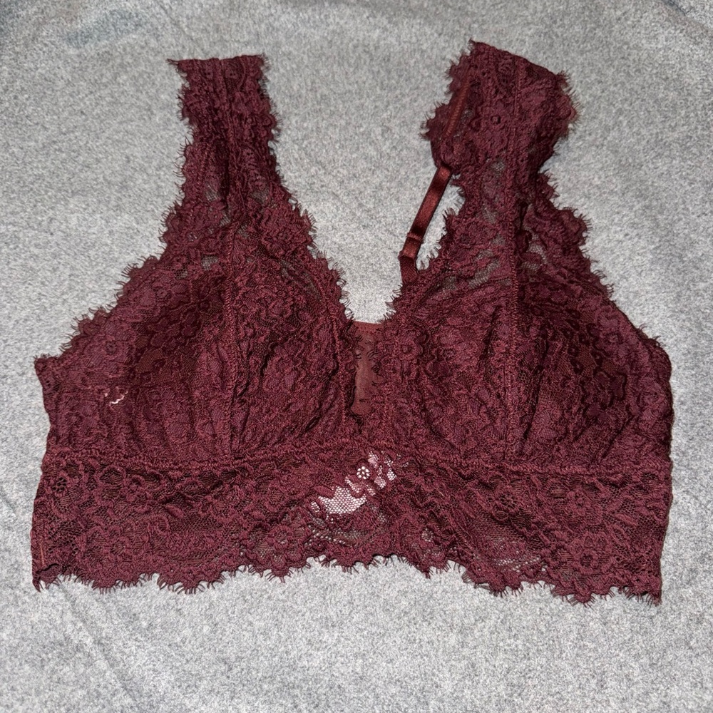 Aerie Red Lace Bralette Intimates Sleepwear